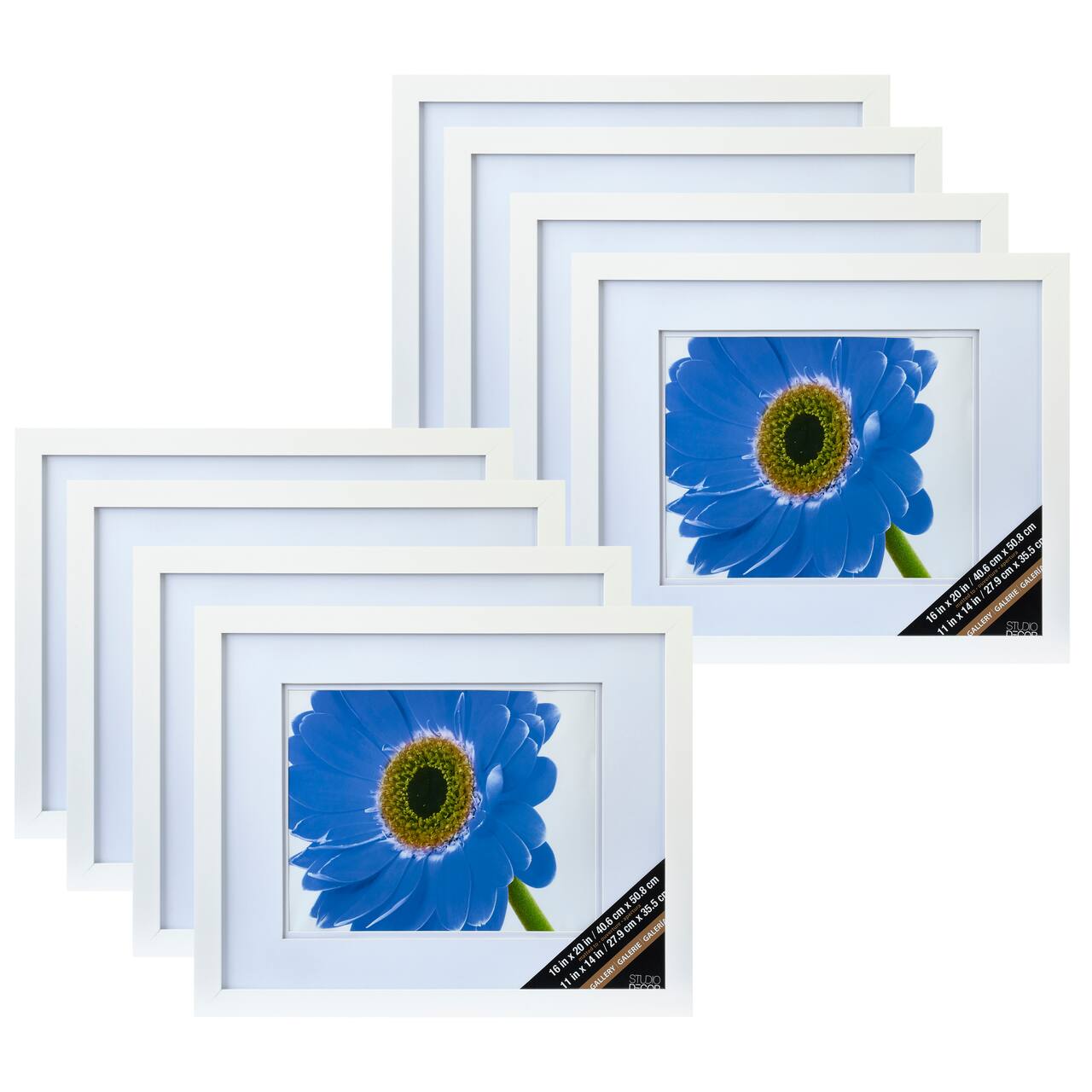 8 Pack: White Gallery Wall Frame with Double Mat Airfloat Gallery™ by Studio Décor®